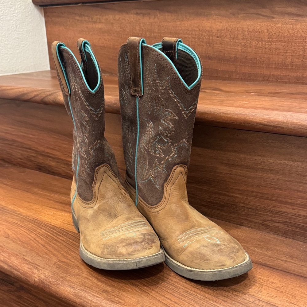 Ariat Brown and Teal Heeled Boots